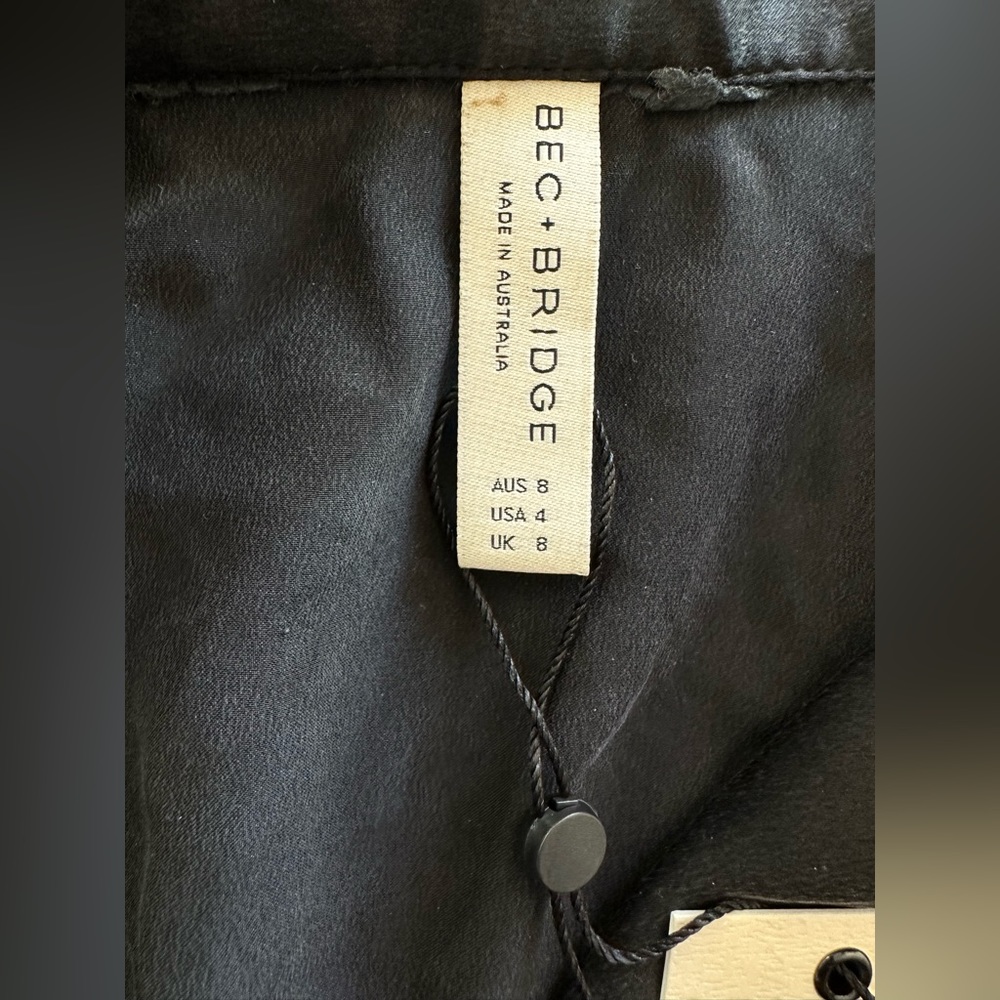 NWT Bec + Bridge Amber Long Sleeve Wrap Maxi Dress size US 4 small Black silk - Picture 7 of 9